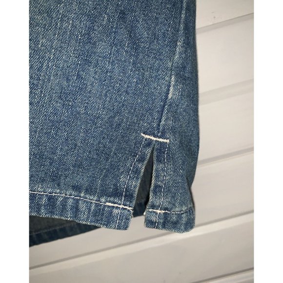 VTG Carolina Blues Sz 8 Denim Skort Skirt 90’s Y2K Bareback Zip Fly Cotton EUC - Picture 4 of 8